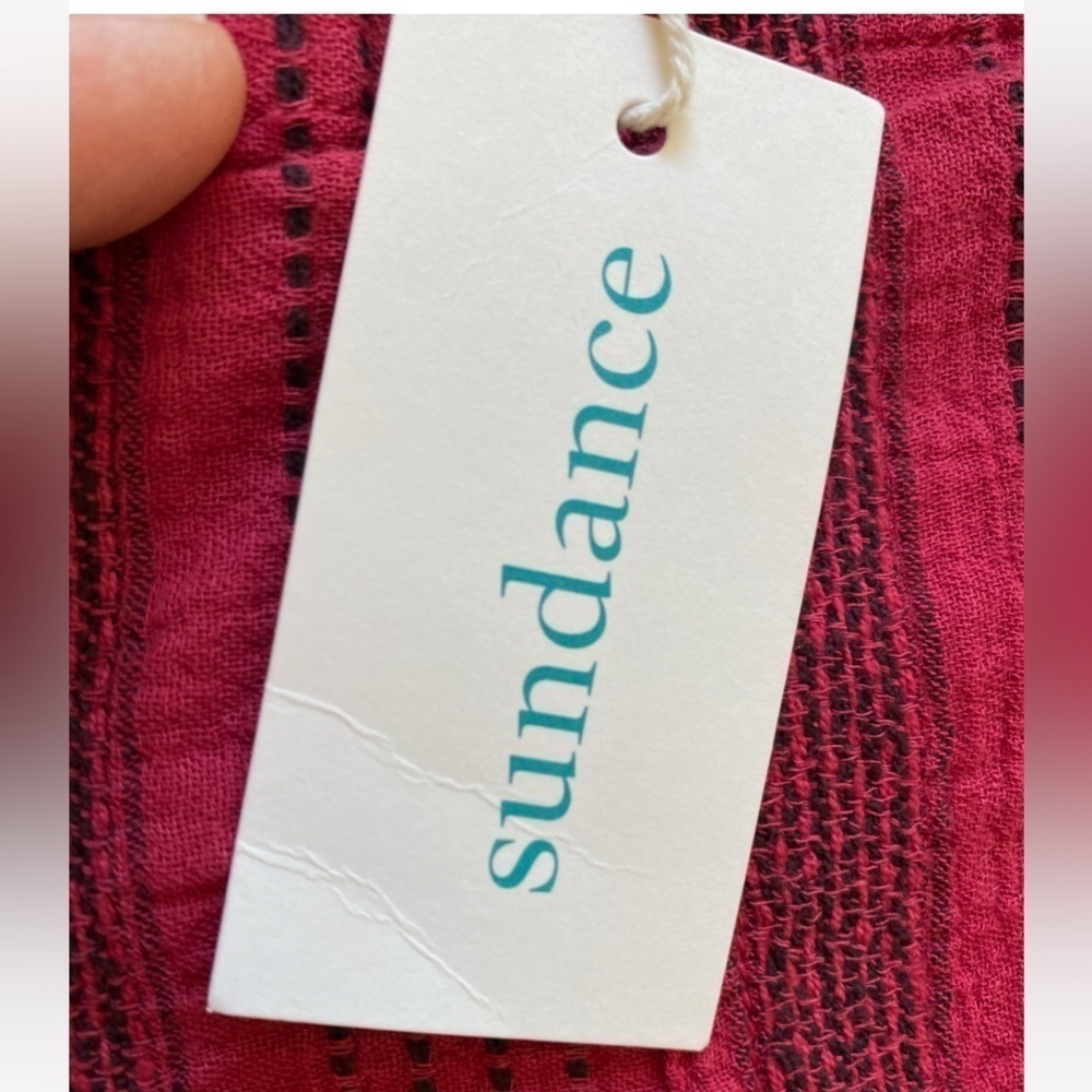 Sundance pants women size small Red drawstrings lined cotton pants NWT - Picture 3 of 10